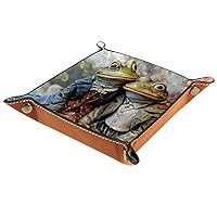 Retro Frog Bride Groom Stacking Jewelry Organizer Trays, Small Desk Drawer Organizer Tray for Women and Girls, Earring, Bracelet, Ring Storage, Key Tray for Entryway Table, Decorative and Functional