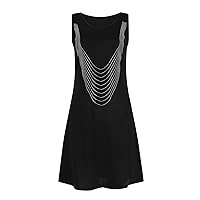 Dresses for Women 2024, Sexy Women's Casual Loose Sleeveless Short Skirt, S XL