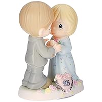 Precious Moments, Our Love Still Sparkles In Your Eyes, 25th Anniversary, Bisque Porcelain Figurine, 115911, Silver, Medium