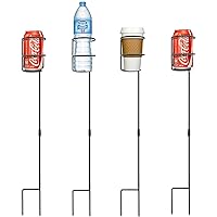 Sorbus® Outdoor Beverage Heavy Duty Drink Holder Stakes, Set of 4- Holds a Variety of Beverages Sizes - Great for Beach, Picnics, Tailgating, and More