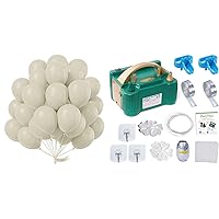 White Sand Balloons 50 pcs 12 inch and Electric Balloon Pump