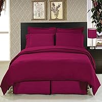 Royal Hotel Duvet Cover Set - Lightweight and Ultra Soft - Wrinkle-Free Double Brushed, Solid Comforter Cover with Button Closure and 2 Pillow Shams, Queen - Burgundy