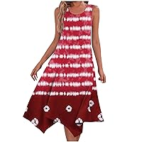 Prime Deals of The Day Today Clearance Summer Beach Dress for Women, Bohemian Long Maxi Dress with Pockets, O-Neck Handkerchief Hem Sundress Casual Nightgowns Vestido Largo Mujer Red