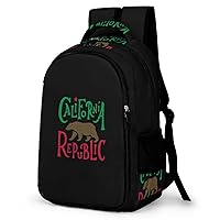 California Republic Bear Backpack Double Deck Laptop Bag Casual Travel Daypack for Men Women