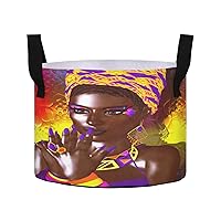 African American Beauty Grow Bags 3 Gallon Fabric Pots with Handles Heavy Duty Pots for Plants Aeration Container Nonwoven Plant Grow Bag for Potato Fruits Flowers Tomato Garden
