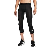 Nike Pro Men's Dri-FIT 3/4-Length Fitness Tights (Black/White, FB7950-010)