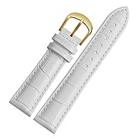 for Brand Watch Bracelet Belt Woman Watchbands Genuine Leather Strap Watch Band 10 12 14 16 18 20 22mm Multicolor Watch Bands (Color : White Gold, Size : 12mm)