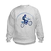 Kids Sweatshirt Motocross MX Flying Dirt Bike in Blue