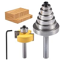 Rabbet Router Bit with 6 Adjustable Bearings Set for Multiple Depths(1/8