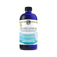 Pet Cod Liver Oil, Unflavored - 16 oz - 1104 mg Omega-3 Per Teaspoon - Fish Oil for Dogs with EPA & DHA - Promotes Skin, Coat, Joint, & Immune Health