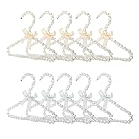 Pearl Hangers for Pet Clothes, Mini Clothing Hangers with Exquisite Design, Organize Your Wardrobe, Reliable Material, Wide Usage for Infant Baby Girls Boys Toddlers Dogs Cats (10PCS-White)