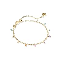 Kendra Scott Womens Camry Beaded Delicate Chain Bracelet Gold Pastel Mix One size
