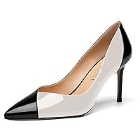 Women's Wedding Sexy Solid Pointed Toe Patent Slip On Stiletto High Heel Pumps Shoes 3.3 Inch