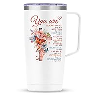 Christian Gifts for Women Faith Bible Inspirational Tumbler with Handle 20oz Tumblers Coffee Travel Mug Inspirational Gifts for Women Birthday Christmas
