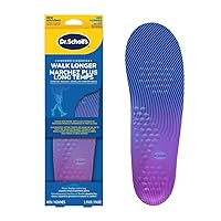 Dr. Scholl's Walk Longer Insoles, Comfortable Plush Foam Cushioning Inserts for Walking, Hiking, and Standing on Feet All-Day, Stop Soreness in Feet & Legs, Trim to Fit Men's Shoe Size 8-14, 1 Pair