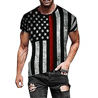 Short Sleeve Top Day Flag Casual Soft and Comfortable T Shirt Short Sleeves Mens T Shirt Tall
