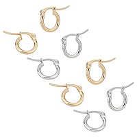 UNICRAFTALE 48pcs Hypoallergenic Hoop Earrings 2 Colors Ring Stainless Steel Earrings Earring Hoops Components for Women Earrings Jewellery Making 12mm
