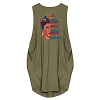 Women's Bohemian Casual Loose-Fitting Summer Flowy Beach Dress Swing Print Sleeveless Knee Length Round Neck Glamorous Army Green