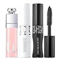 Dior Addict Mini Lip Maximizer 001 Pink, Mascara Base 3D Primer, Pump n Volume Mascara 090 - Travel Size Gift Set