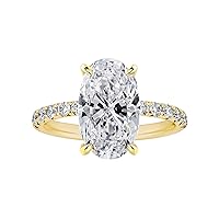3.5CT Oval Cut Engagement Rings for Women,Simulated Diamond Ring,925 Sterling Silver 18K Yellow/White Gold Plated Promise Ring