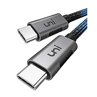 uni 100W USB C to USB C Cable 10ft, USBC Fast Charging Cable PD 5A, Type C Charger Cable Nylon Braided, Compatible with MacBook Air/Pro M3, iPad Pro, Galaxy S24, iPhone 15/Pro/Plus/ProMax