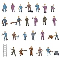 26pcs 1:87 Train People Figures, Model Train Railroad Track Worker People Figures with Tools