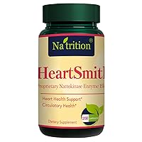 Natrition HeartSmith Cardiovascular/Circulatory Health – 200 Capsules CoQ10 Heart Support Vitamins - Nattokinase, Enzyme Blend – Rich in Antioxidants – Supports Heart Health, Circulation