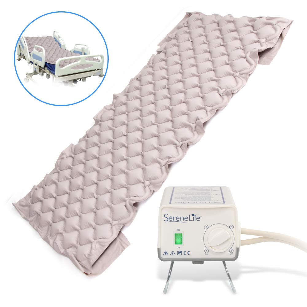 Serene Life Pressure Mattress Air Bubble Pad - Includes Electric Pump System Quiet, Inflatable Bed Air for Pressure, Ulcer and Pressure Sore Treatment - Standard Hospital Bed Size (SLAIRMATR45)