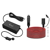 ALITOVE 110V to 12V Converter AC to DC Converter 12 Volt 15A 180W Power Supply Adapter & Cigarette Lighter Extension Cord 16.4FT 30A 360W Max