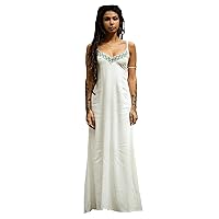 Traditional Linen Dress - Bohemian Gypsy Hippie Wild Sexy Dress White/Black Stitching Dress