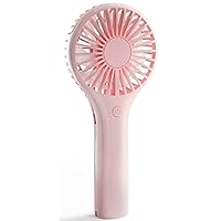 Handheld Fan, Portable Fan Mini Fan Powerful Hand Fan with 3 Speeds, USB Rechargeable Personal Fan, Makeup Lash Fan for Stylish Girls, Cute Small Pocket Fan for Travel/Outdoor/Home, Pink