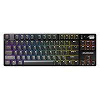 DURGOD TGK 300 Mechanical Gaming Keyboard for Windows Mac PC Laptop Tablet, 84 Keys Wired Keyboard with Red Linear Switch, RGB Backlit and Volume Wheel, Hot Swappable, Durable PBT Keycap