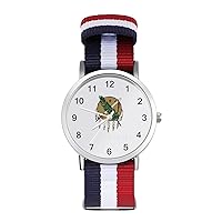 Flag of Oklahoma Nylon Watch Adjustable Wrist Watch Band Easy to Read Time with Printed Pattern Unisex