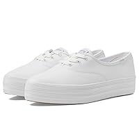 Keds Women's Point Sneaker, White Leather, 7