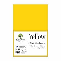 Yellow Cardstock - 4 x 6 inch - 65Lb Cover - 100 Sheets - Clear Path Paper