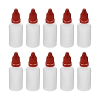 Othmro 1oz PE Lab Eye Plastic Dropper Bottles 10pcs, 30ml Squeezable Eye Liquid Dropper Thin Mouth Via of Liquid Sample Seal Storage Bottle with Childproof Red Cap