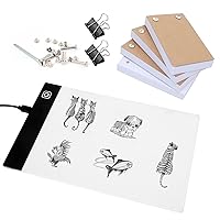 Flip Book Kit with LED Light Pad. Includes 240 Sheets Flip Book Paper with