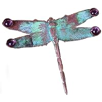 Verdigris Patina Solid Brass Dragonfly Pin - Amethyst - USA Made