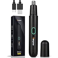 Rechargeable Ear and Nose Hair Trimmer - 2023 Professional Painless Eyebrow & Facial Hair Trimmer for Men Women, Powerful Motor and Dual-Edge Blades for Smoother Cutting, Black