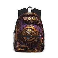 Gears Clock Bronze Century Unisex Backpack Double Shoulder Daypack,Lightweight Bag Casual Bag Travel Rucksack