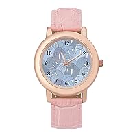 Blue Walrus Fashion Leather Strap Women's Watches Easy Read Quartz Wrist Watch Gift for Ladies