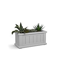 Mayne Cape Cod Rectangle Planter - White - 24in L x 11in W x 11in D - Polyethylene - Built-in Water Reservoir (4839-W)