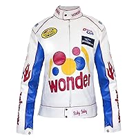 Womens Ricky Bobyy Jacket - White Old Spice Talladega Racing Nights Costume Motorcycle Leather Jacket