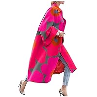 Women Vintage Trench Coat,Memela Women's Autumn Long Sleeve Pea Coat Lapel Open Front Long Jacket Overcoat Outwear Cardigan