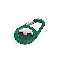 Belkin Apple AirTag Secure Holder with Carabiner - Durable Scratch Resistant Case With Open Face & Raised Edges - Protective AirTag Keychain Accessory For Keys, Pets, Luggage & More - Green