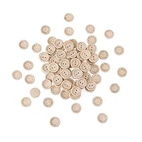 100pcs Natural Wooden Flat Round Buttons Blanched Almond 2 Hole Word Handmade with Love Decorative Wooden Buttons 20x4mm for DIY Sewing Handmade Ornament Clothing Jewelry Crafts Making Hole: 2mm