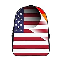 American Flag LGBTQ Pride Rainbow Flag Travel Backpack 16 in Laptop Bag 2 Compartment Rucksack Business Daypack for Work Office