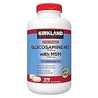 Kirkland Signature Glucosamine HCI (Pack of 2) Extra Strength with MSM,Tablet (375 Count X 2)