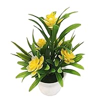 5 Simulation Potted Small Lotus Plants Bonsai Decoration Interior Decoration Home Artificial Flowers Yellow