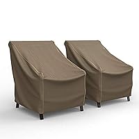 Budge P1W01BTNW3-2PK StormBlock Hillside Patio Chair Cover (2 Pack) Premium Outdoor Waterproof, Medium, Black and Tan Weave
